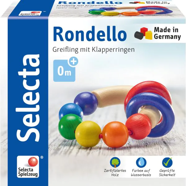 Schmidt Spiele Rondello, Greifling aus Holz, 7,5 cm Exklusivangebot