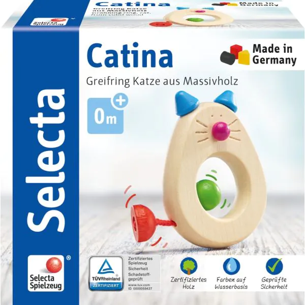 Schmidt Spiele Catina, Katzen, Greifling aus Holz, 8,5 cm Preisnachlass