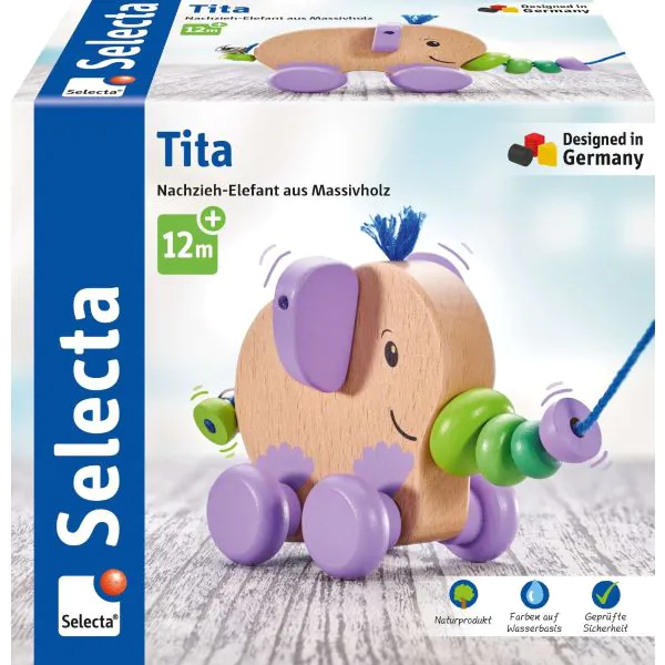 Schmidt Spiele Tita, Nachziehspielzeug aus Holz, 14 cm Weihnachtsangebot