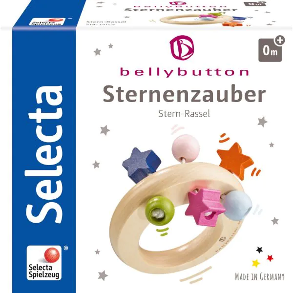 Schmidt Spiele bellybutton: Sternenzauber, Greifling aus Holz, 8 cm Vierteljährliche Förderung