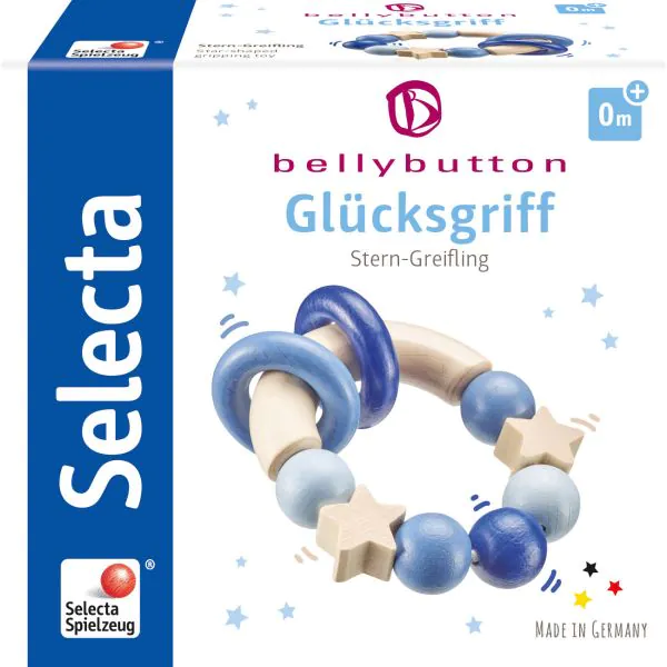 Schmidt Spiele bellybutton: Glücksgriff blau, Greifling aus Holz, 7,5 cm Discount Store für neue Produkte
