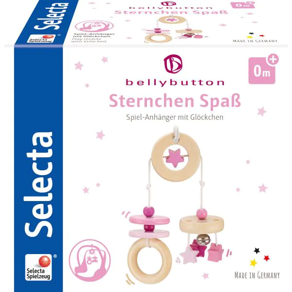 Schmidt Spiele bellybutton: Sternchen Spaß, Minitrapez, Mobile aus Holz, Rosa, 15,5 cm Nur noch ein Tag übrig
