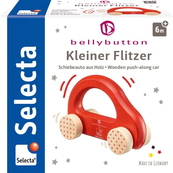 Schmidt Spiele bellybutton: Kleiner Flitzer, Greifling aus Holz, Rot, 10cm Riesige Rabatte