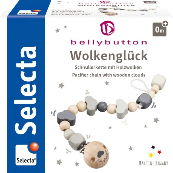 Schmidt Spiele bellybutton: Schnullerkette Wolkenglück 50% Rabatt mit kostenlosem Versand