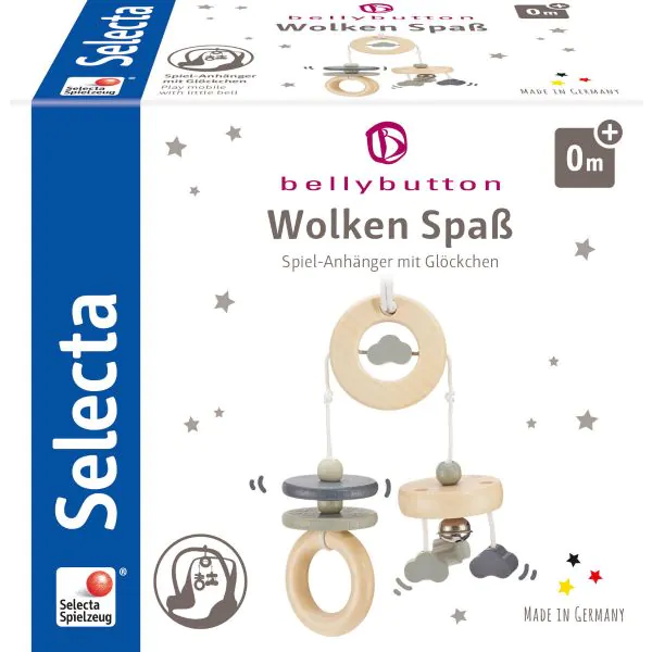 Schmidt Spiele bellybutton: Wolken Spaß, Minitrapez, Mobile aus Holz, Grau, 15,5 cm Clearance-Verkauf