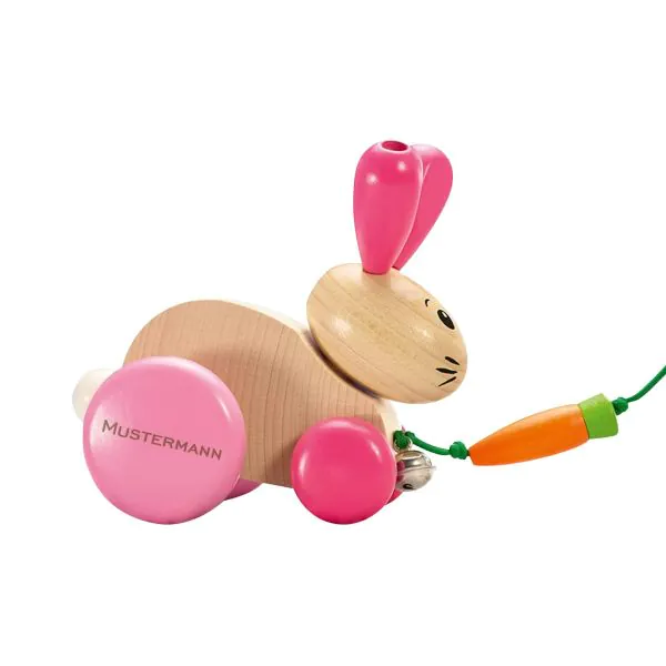 Schmidt Spiele Hanna Hoppel, Nachziehspielzeug aus Holz, 13 cm Fabrikpreis