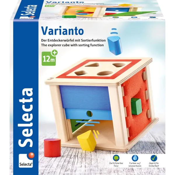 Schmidt Spiele Varianto, Sortier-und Steckspiel aus Holz, 15cm Saisonschlussverkauf