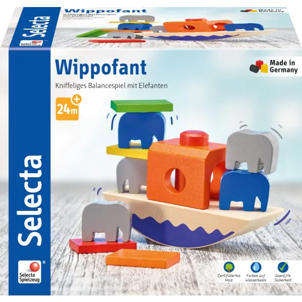 Schmidt Spiele Wippofant, Stapelspielzeug aus Holz, 15,5 cm Weihnachtsangebot