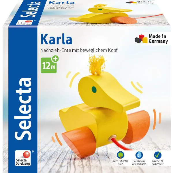 Schmidt Spiele Karla, Nachzieh-Ente, 10 cm Heißer Verkauf