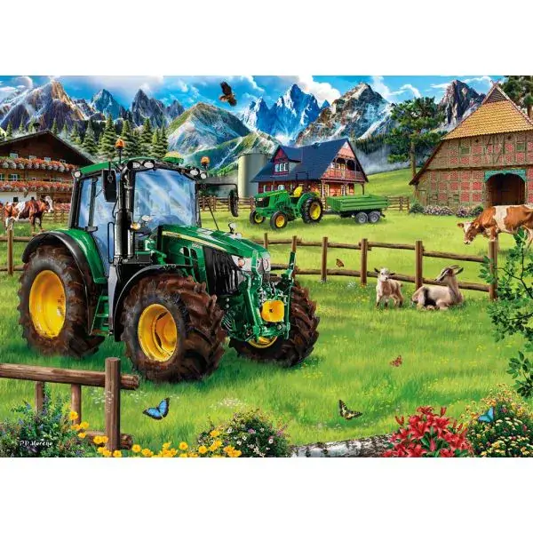 Schmidt Spiele John Deere: Alpenvorland mit Traktor 6120M, 1.000 Teile Puzzle Tiefpreis