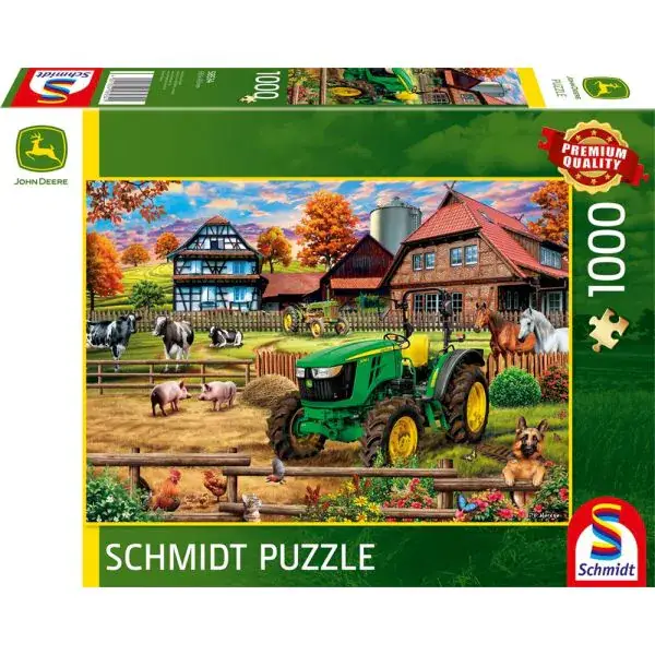 Schmidt Spiele John Deere: Bauernhof mit Traktor 5050E, 1.000 Teile Puzzle