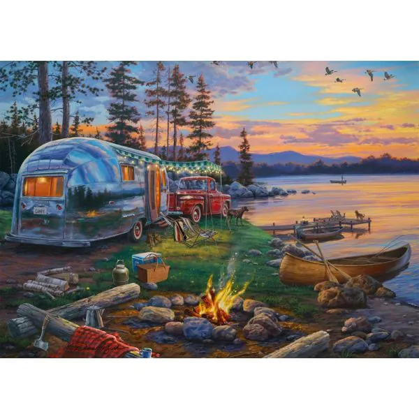 Schmidt Spiele Darrel Bush: Campingidyll am See, 1.000 Teile Puzzle Wochenangebot