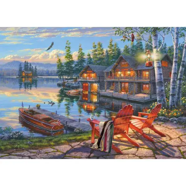 Schmidt Spiele Darrel Bush: Seeufer am Loon Lake, New York, 1.000 Teile Puzzle Letzte 3 Tage