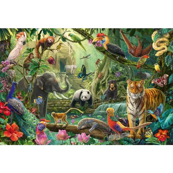 Schmidt Spiele Bunte Tierwelt im Dschungel, 100 Teile Kinderpuzzle Riesige Rabatte