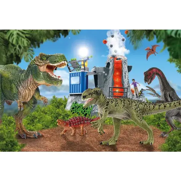 Schmidt Spiele Schleich ®: Dinosaurs – Dinosaurier der Urzeit, 100 Teile Kinderpuzzle mit Add-on (eine Original Saichania mini Figur) Outlet