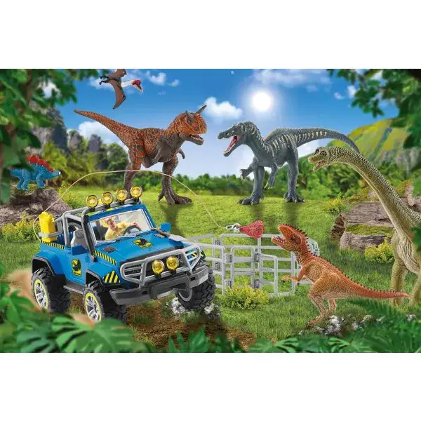 Schmidt Spiele Schleich ®: Dinosaurs – Urzeit-Giganten, 60 Teile Kinderpuzzle mit Add-on (eine Original Baby Stegosaurus mini Figur) Auslauf