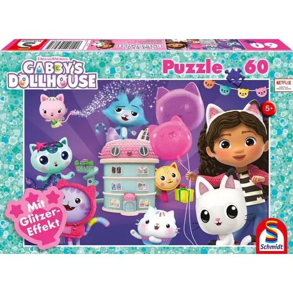 Schmidt Spiele Gabby's Dollhouse: Geburtstagsfeier im Puppenhaus, 60 Teile Kinderpuzzle