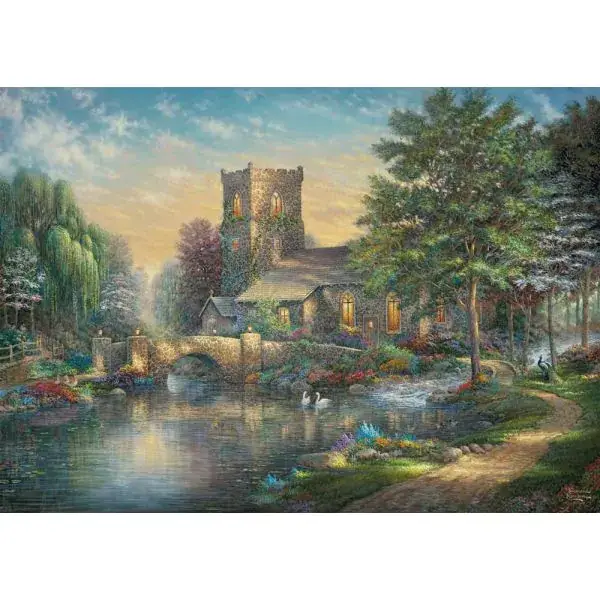 Schmidt Spiele Thomas Kinkade Studios: Willow Wood Chapel, 1.000 Teile Puzzle Valentinstagsangebot