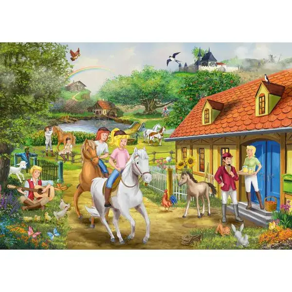 Schmidt Spiele Thomas Kinkade Studios: Bibi & Tina – Spaß auf dem Martinshof, 1.000 Teile Puzzle Große Rabatte