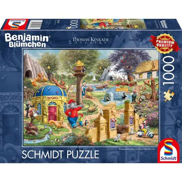 Schmidt Spiele Thomas Kinkade Studios: Benjamin Blümchen, Ein Tag im Neustädter Zoo, 1.000 Teile Puzzle