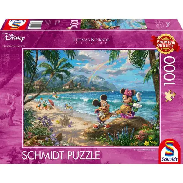 Schmidt Spiele Thomas Kinkade Studios: Disney Dreams Collection - Minnie & Mickey in Hawaii, 1.000 Teile Puzzle