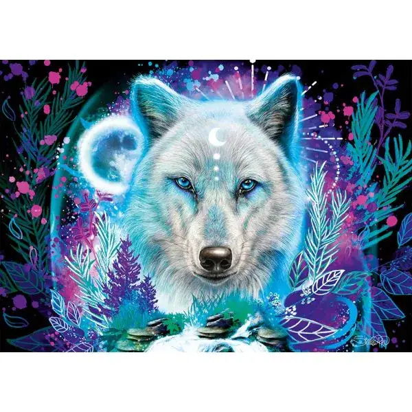 Schmidt Spiele Sheena Pike: Neon Arktis-Wolf, 1.000 Teile Puzzle Kostenlose Rückgabe