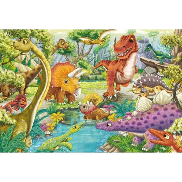 Schmidt Spiele Spaß mit Dinosauriern, 3x 24 Teile Kinderpuzzle Sonderangebot der Fabrik
