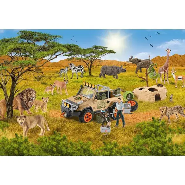 Schmidt Spiele Schleich ®: Wild Life - In der Sarvanne, 60 Teile Kinderpuzzle mit Add-on (eine Original Baby Löwenjunge Figur) Bis zu 55% Rabatt