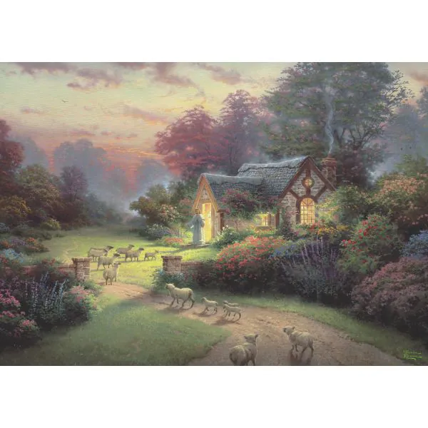 Schmidt Spiele Thomas Kinkade Studios: Spirit, Cottage des guten Hirten, 1.000 Teile Puzzle Fabrikladen