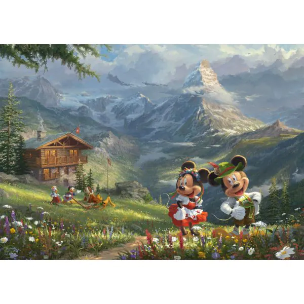 Schmidt Spiele Thomas Kinkade Studios: Disney Dreams Collections - Mickey & Minnie in den Alpen , 1.000 Teile Puzzle Online