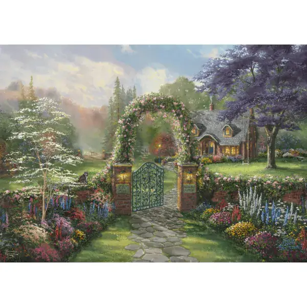 Schmidt Spiele Thomas Kinkade Studios: Hummingbird Cottage, 1.000 Teile Puzzle Fabrikverkauf