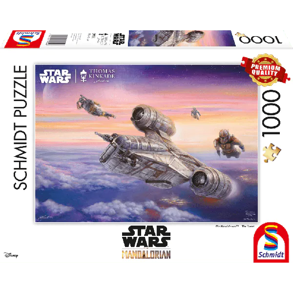 Schmidt Spiele Thomas Kinkade Studios: Star Wars The Mandalorian - Die Eskorte , 1.000 Teile Puzzle