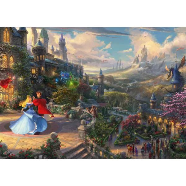 Schmidt Spiele Thomas Kinkade Studios: Disney Dreams Collections - Sleeping Beauty Dancing in the Enchanted Light, 1.000 Teile Puzzle Versandkostenfrei