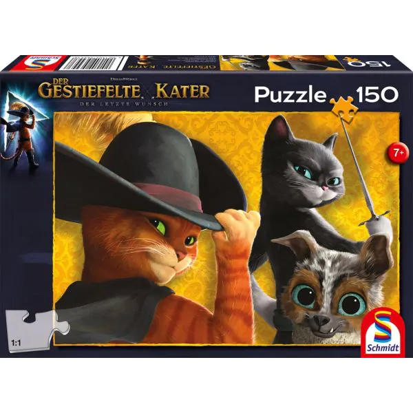 Schmidt Spiele Der gestiefelte Kater und seine Freunde, 150 Teile Kinderpuzzle