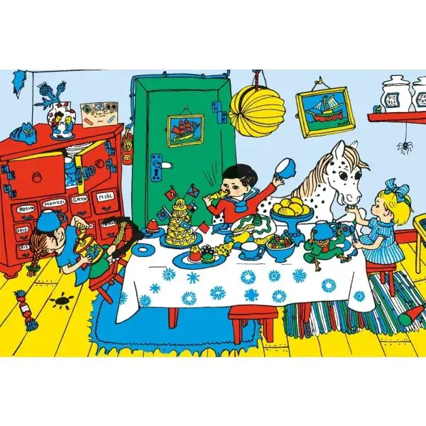 Schmidt Spiele Pippi™ Langstrumpf: Kaffeekränzchen mit Pippi, 100 Teile Kinderpuzzle Jubiläumsangebot