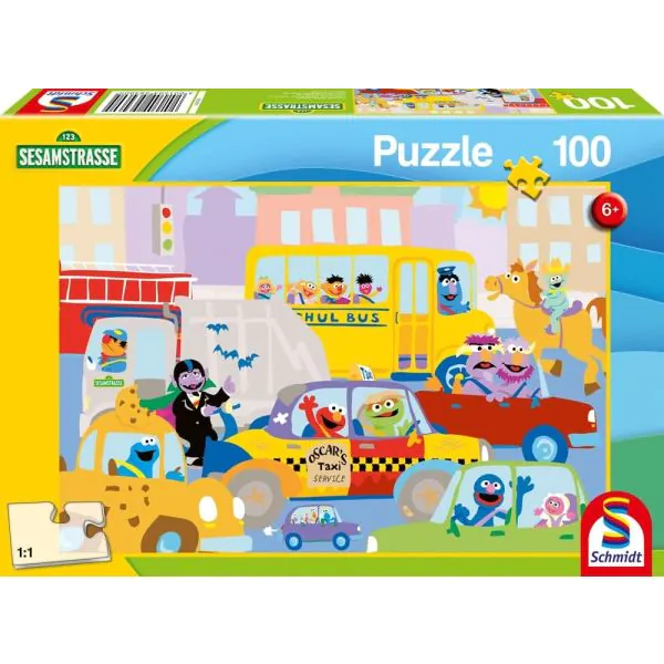 Schmidt Spiele Sesamstrasse®: Im Straßenverkehr, 100 Teile Kinderpuzzle