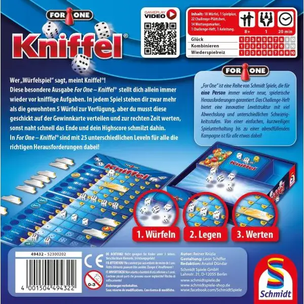 Schmidt Spiele For One – Kniffel, Familienspiel Bis zu 50% Rabatt