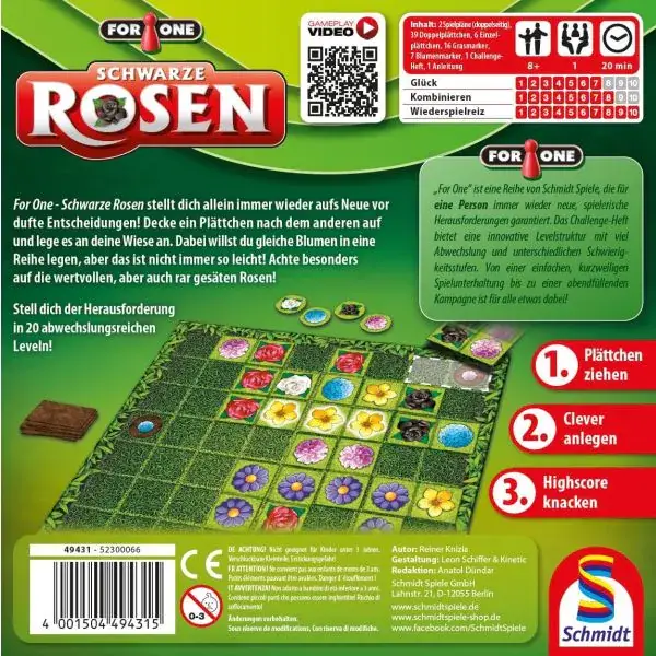 Schmidt Spiele For One – Schwarze Rosen, Familienspiel Bis zu 60% Rabatt