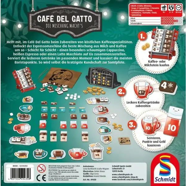 Schmidt Spiele Café Del Gatto, Familienspiel Nur noch ein Tag übrig