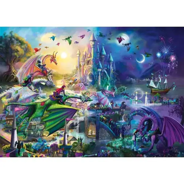 Schmidt Spiele Rose Cat Khan: Nächtlicher Drachen-Wettstreit, 1.000 Teile Puzzle Neueste Stile