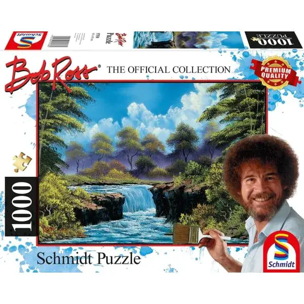 Schmidt Spiele Bob Ross: Wasserfall auf der Lichtung, 1.000 Teile Puzzle