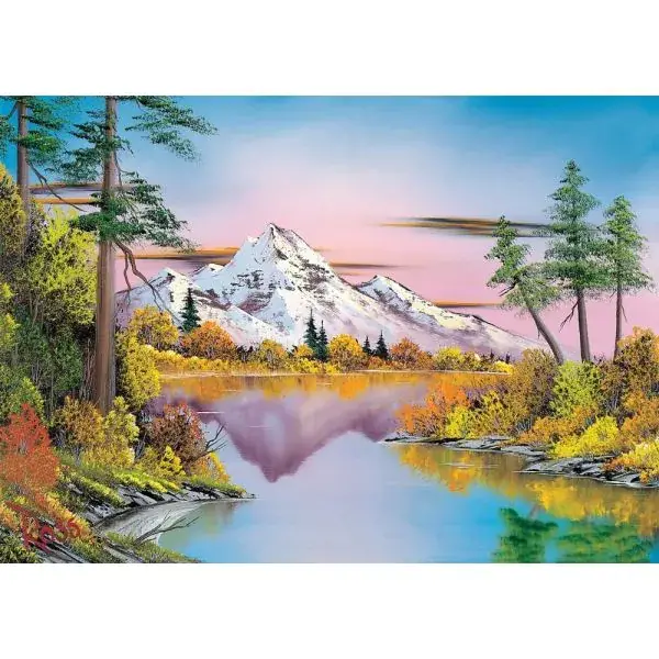 Schmidt Spiele Bob Ross: Spiegelungen, 1.000 Teile Puzzle Vierteljährliche Förderung