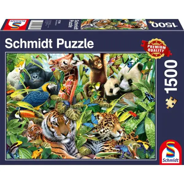 Schmidt Spiele Kunterbunte Tierwelt, 1.500 Teile Puzzle