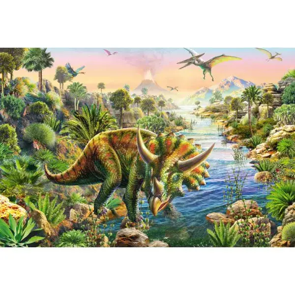 Schmidt Spiele Abenteuer mit den Dinosauriern, 3x48-teiliges Kinderpuzzle Versandkostenfrei