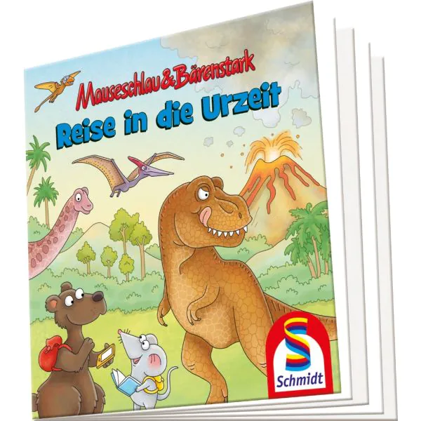 Schmidt Spiele Mauseschlau & Bärenstark: Reise in die Urzeit, 60 Teile Kinderpuzzle mit Add-on (Wissensbüchlein) Online Shopping