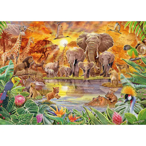 Schmidt Spiele Steve Sundram: Afrikas Tiere, 1.000 Teile Puzzle Vatertagsangebot