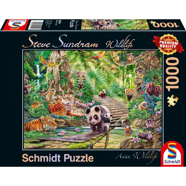 Schmidt Spiele Steve Sundram: Asiatische Tierwelt, 1.000 Teile Puzzle Lagerräumung