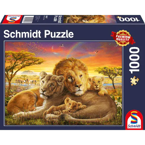 Schmidt Spiele Kuschelnde Löwenfamilie, 1.000 Teile Puzzle Räumungsverkauf