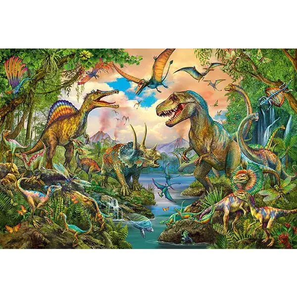 Schmidt Spiele Wilde Dinos, 150 Teile Kinderpuzzle mit Add-on (Tattoos Dinosaurier) Muttertagsangebot