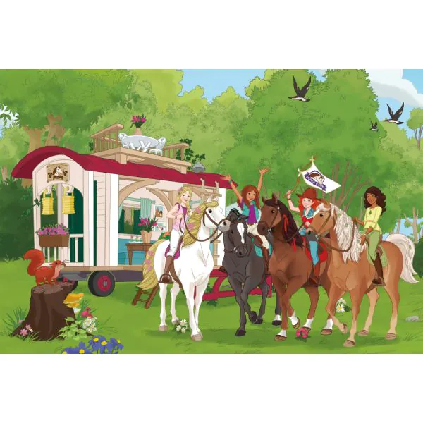 Schmidt Spiele Schleich ®: Horse Club - Clubtreffen vor dem Wohnwagen, 60 Teile Kinderpuzzle mit Add-on (eine Original Figur) Heißer Verkauf